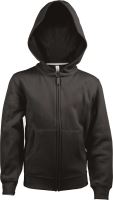 KIDS FULL ZIP Kapucnis felső SWEATSHIRT Black